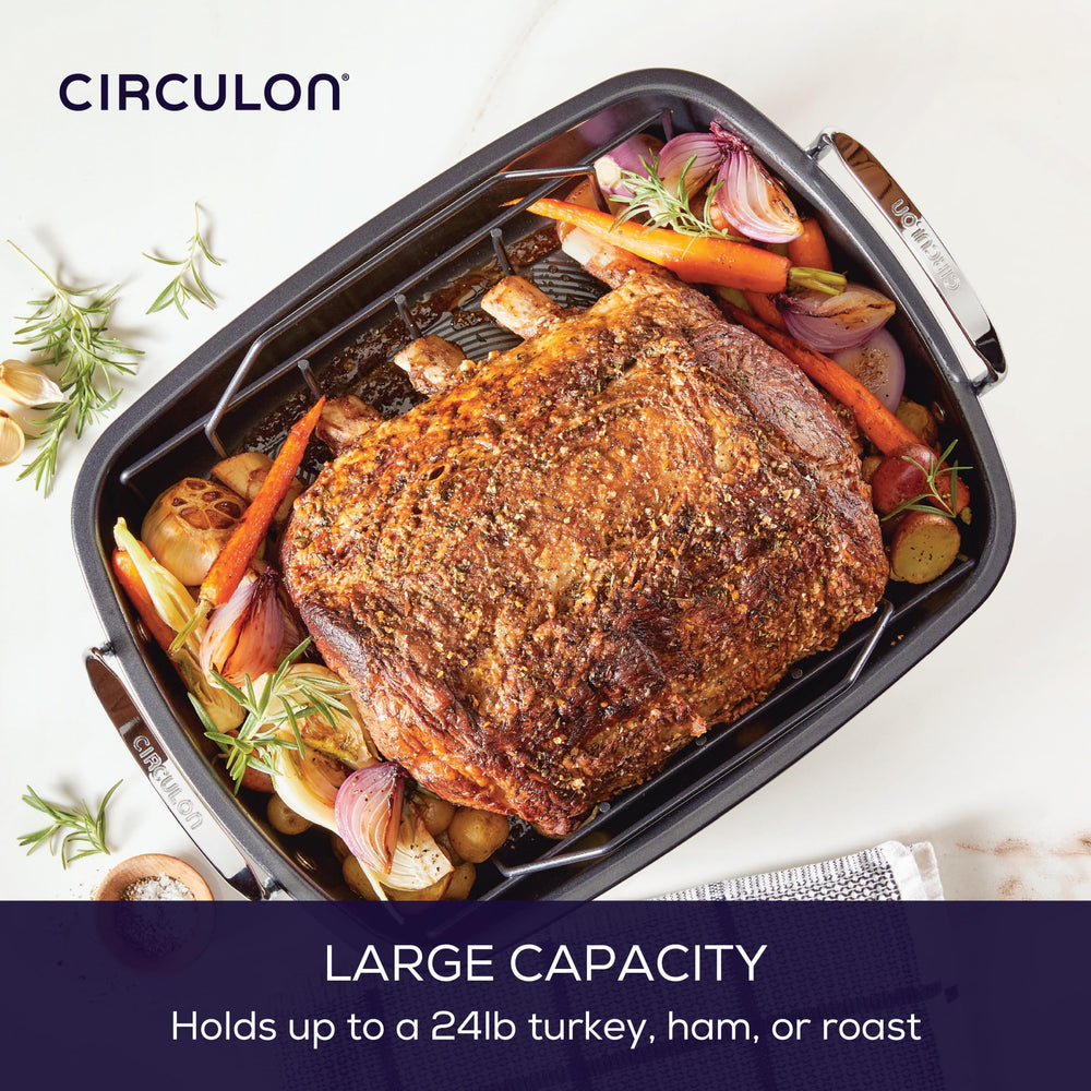 Circulon démonstration d'une dinde 24 lb pour illustrer la grande capacité