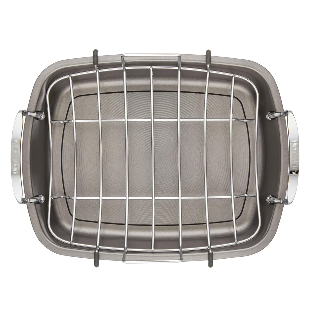 Circulon grille en U surélevée montrant circulation d'air et dégraissage