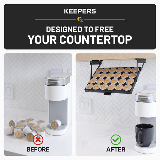 COFFEEKEEPERS profil montrant le design discret et gain de plan de travail