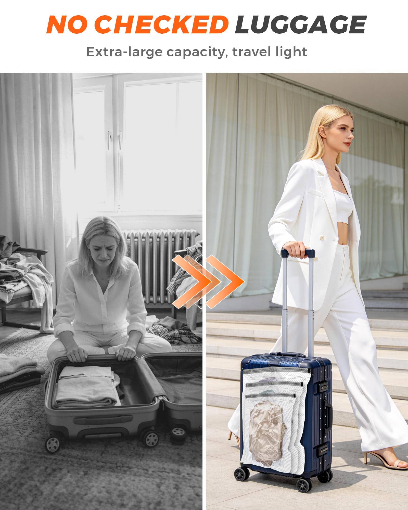 CKline petit sac sous vide avec vêtements compressés pour rangement optimisé