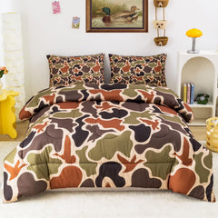 CKOU CCOO couette face visible monde camo canard, apporte style chambre