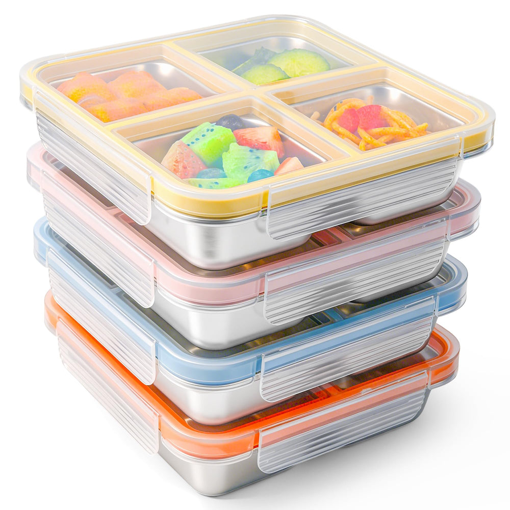 clamder face avant du pack 4 montrant boîtes et couvercles, solution repas pratique