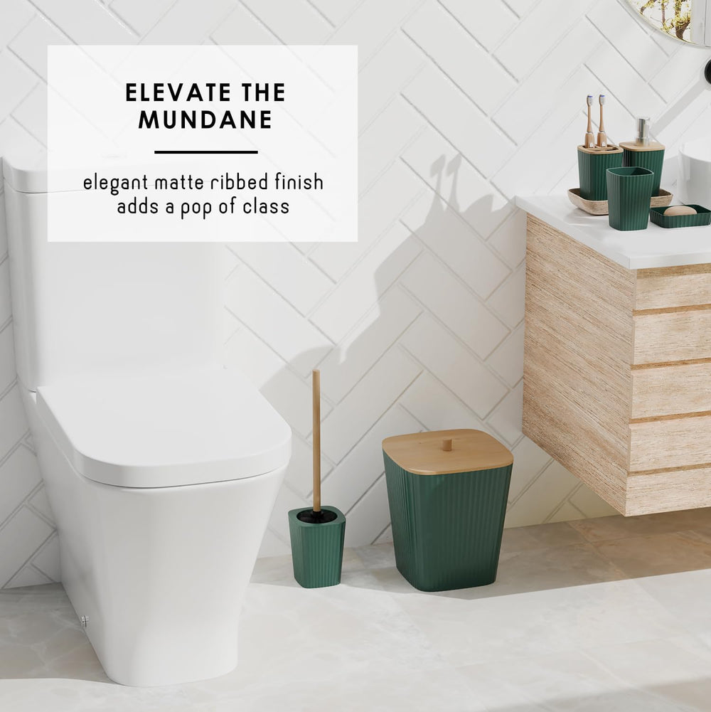 Clara Clark poubelle et brosse WC en vert hunter pour rangement hygiénique