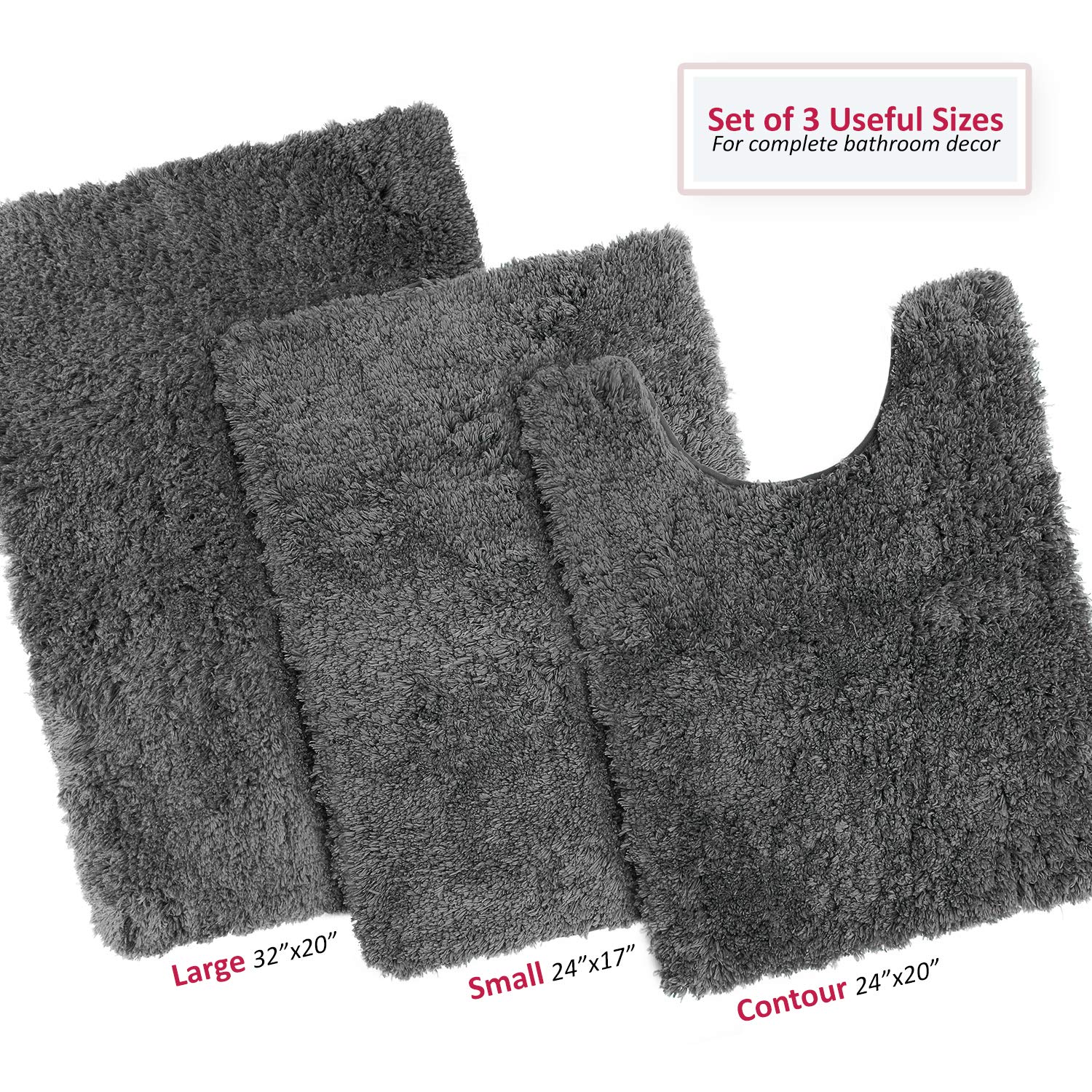 Clara Clark tapis contour placé autour des toilettes pour sécurité antidérapante