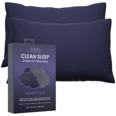 Clean Skin Club taie avant packaging montrant housse bleue et lot de deux, pratique