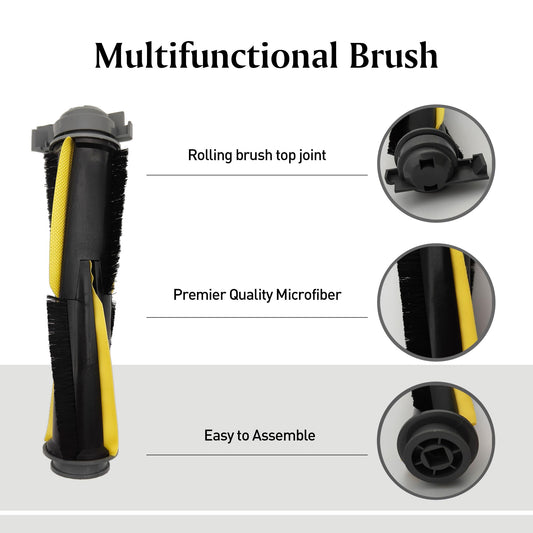 CLEANXIOR brosse principale en gros plan pour éliminer cheveux et saletés incrustées efficacement