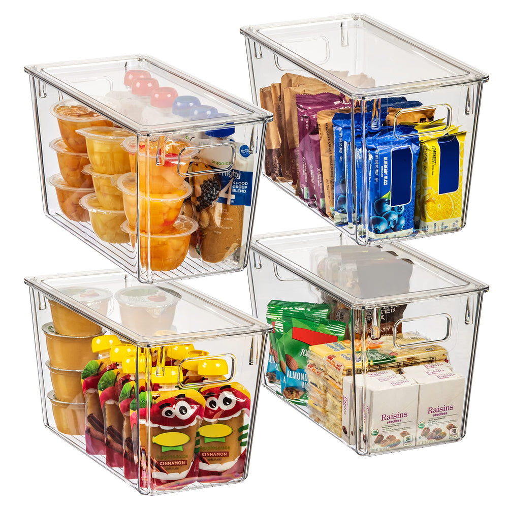 ClearSpace face avant du pack 4 bacs montrant rangement visible et gain d'espace