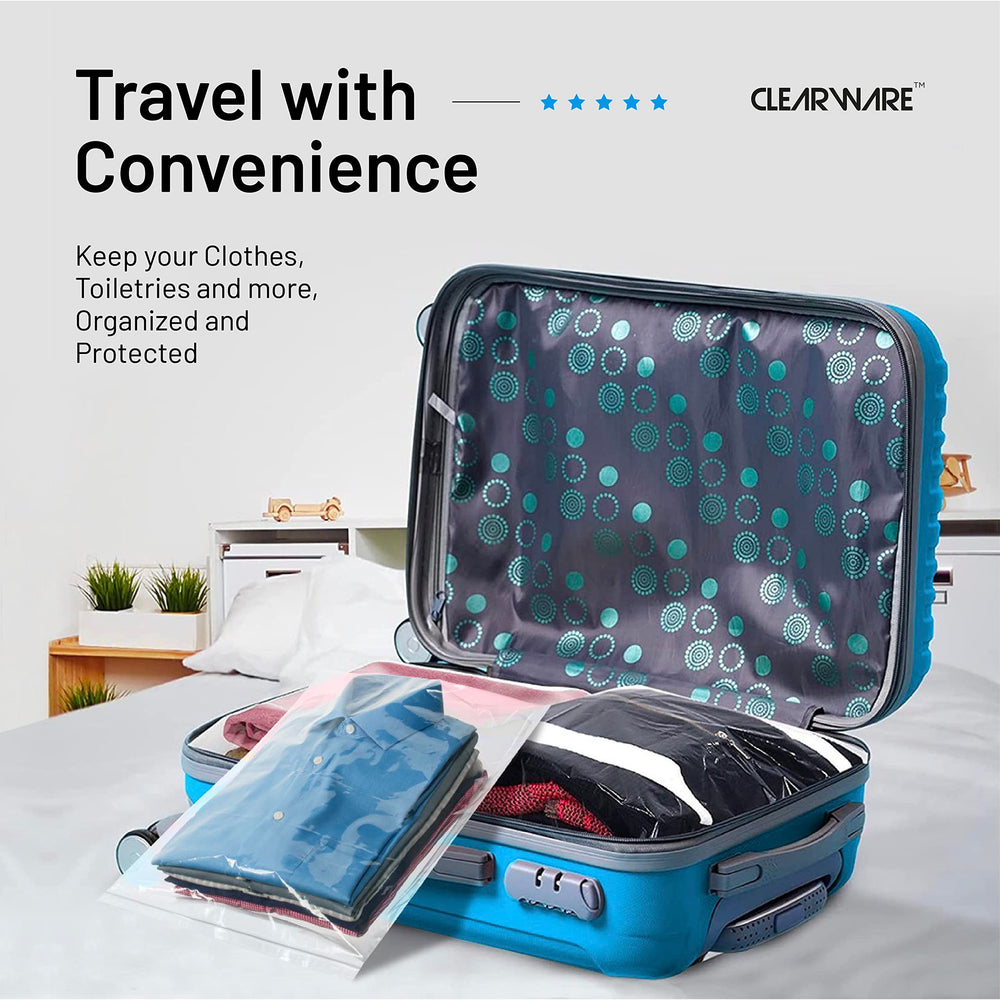 CLEARWARE sacs rangés dans un placard pour visibilité organisée