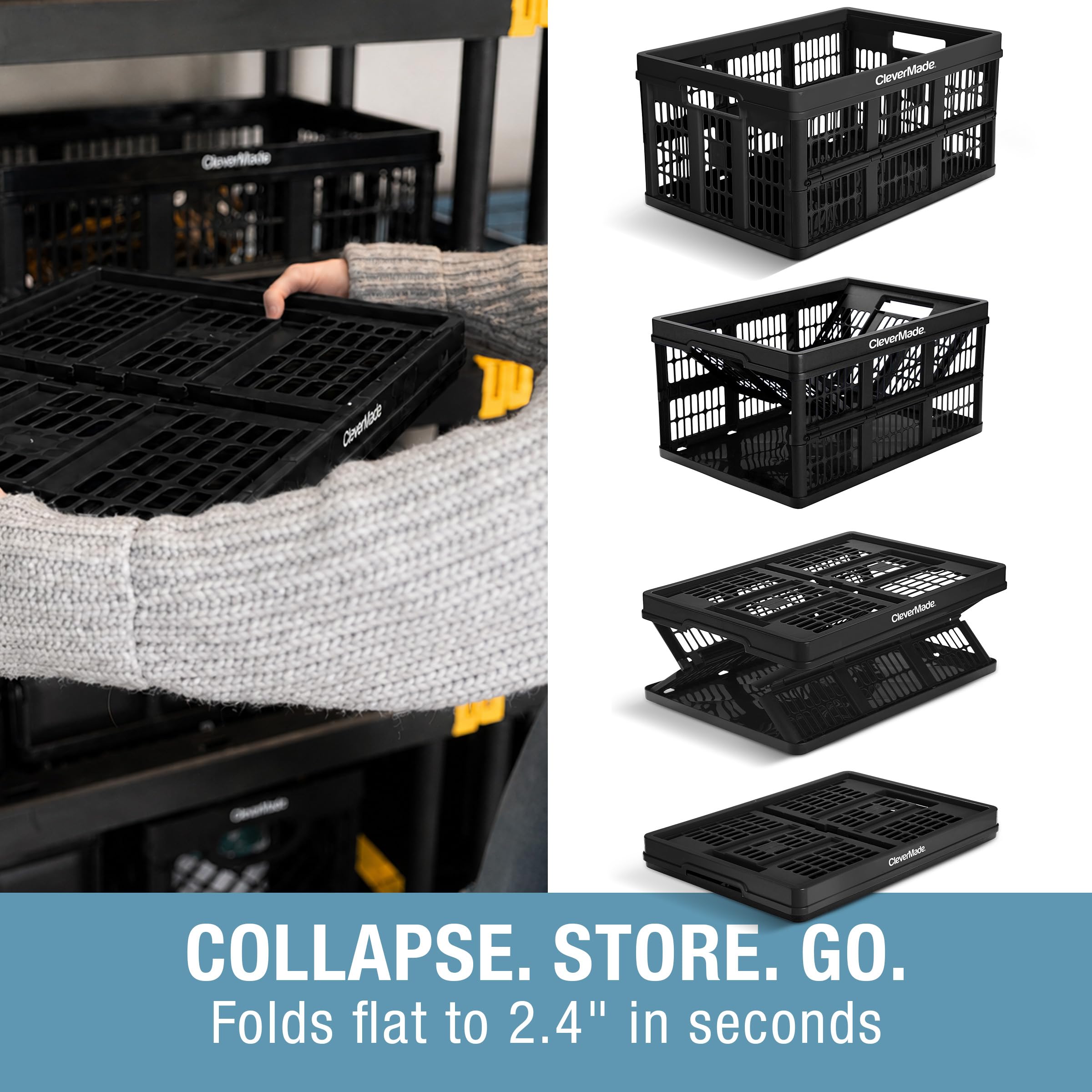 CleverMade caisse remplie de courses utilité polyvalente pour déplacements