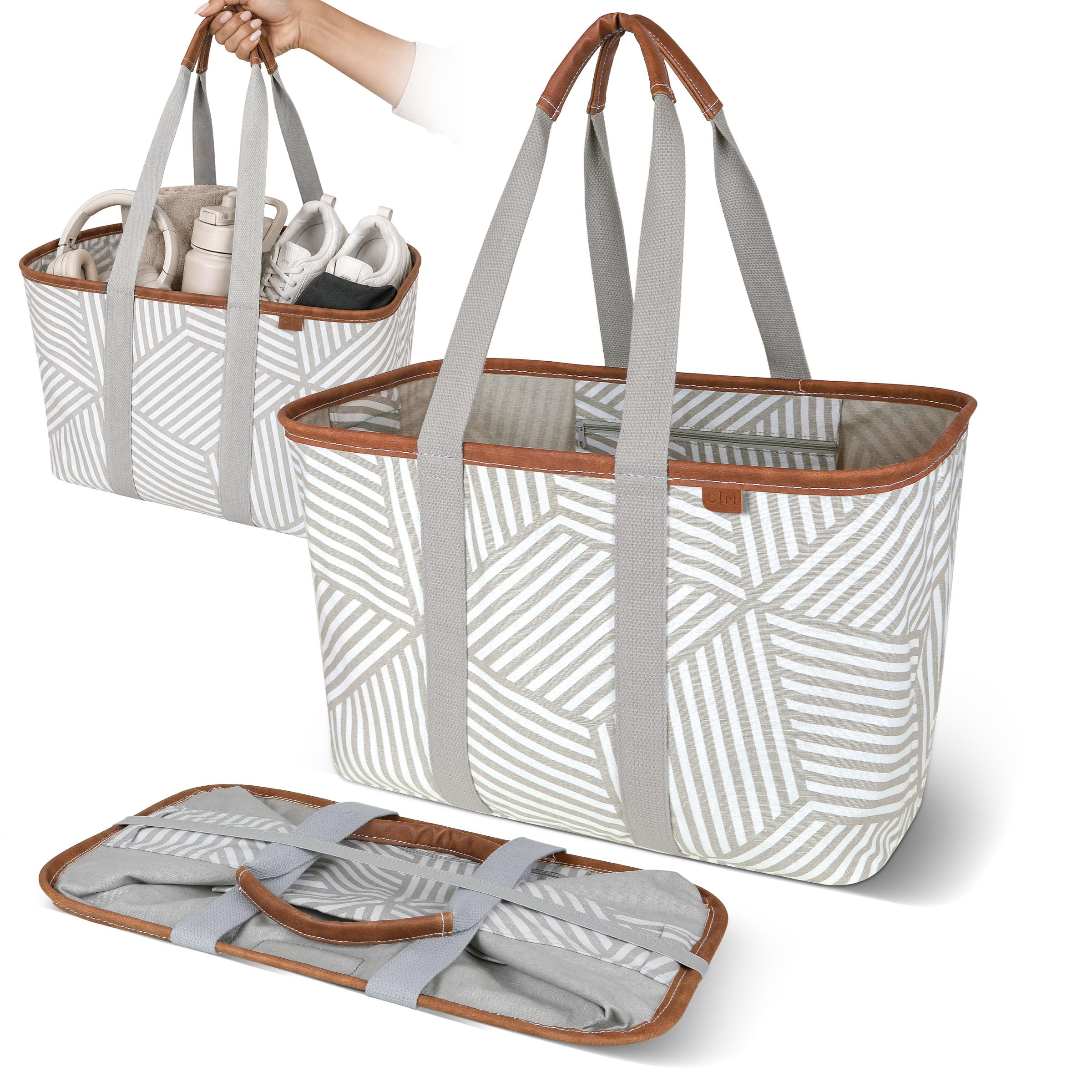 CleverMade tote LUXE 30L face montrant stabilité et organisation