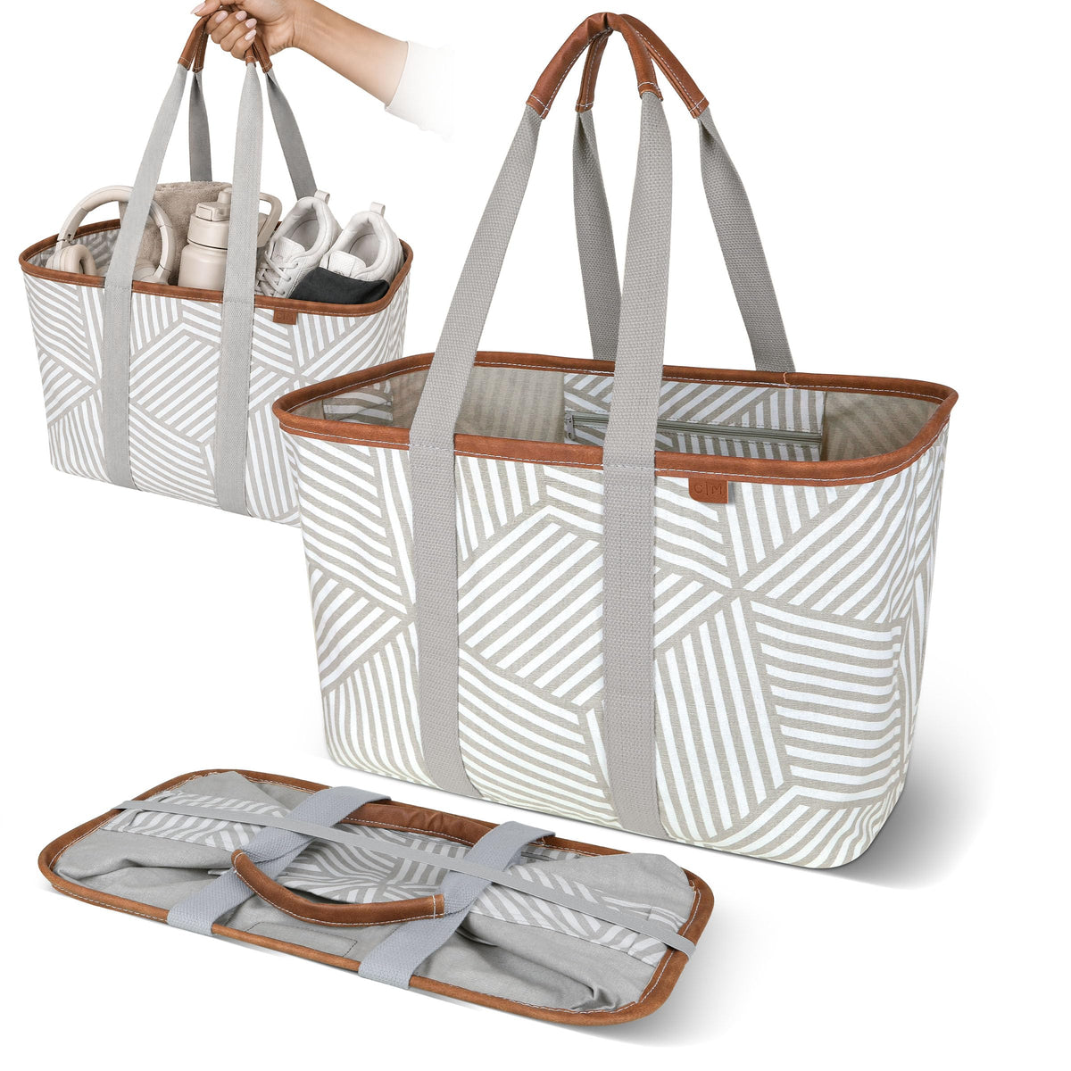 CleverMade tote LUXE 30L face montrant stabilité et organisation