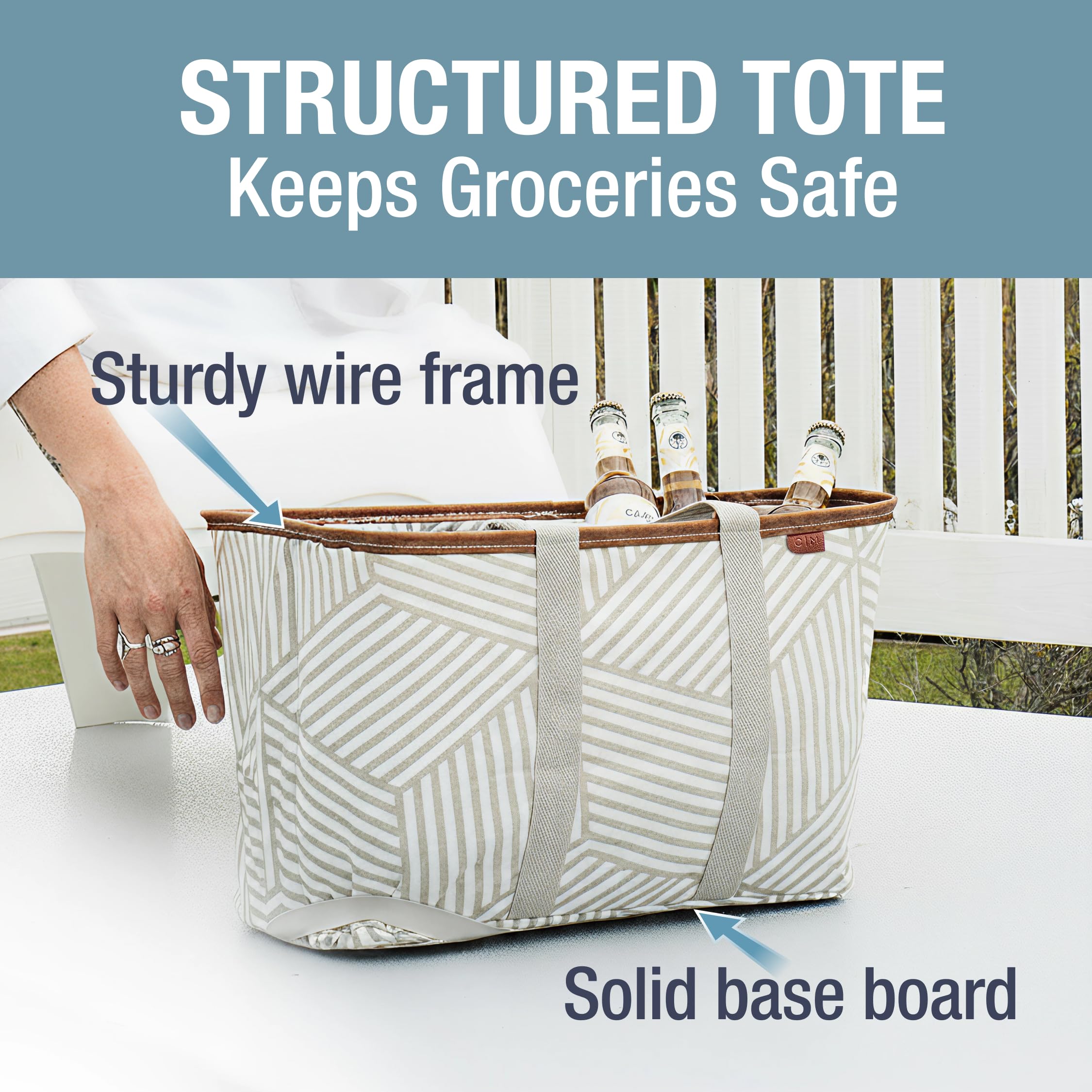 CleverMade tote LUXE 30L gros plan tissu premium pour durabilité