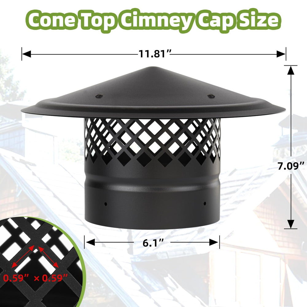 CLLOMAGY chapeau installé sur conduit de poêle, montage simple et sécurisé