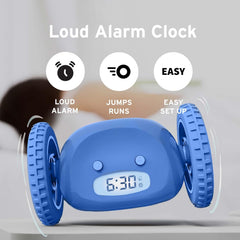 CLOCKY roues en mouvement illustrant l'évasion pour vous faire lever