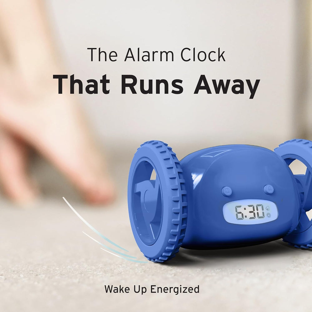 CLOCKY utilisé le matin montrant réveil actif et sortie du lit