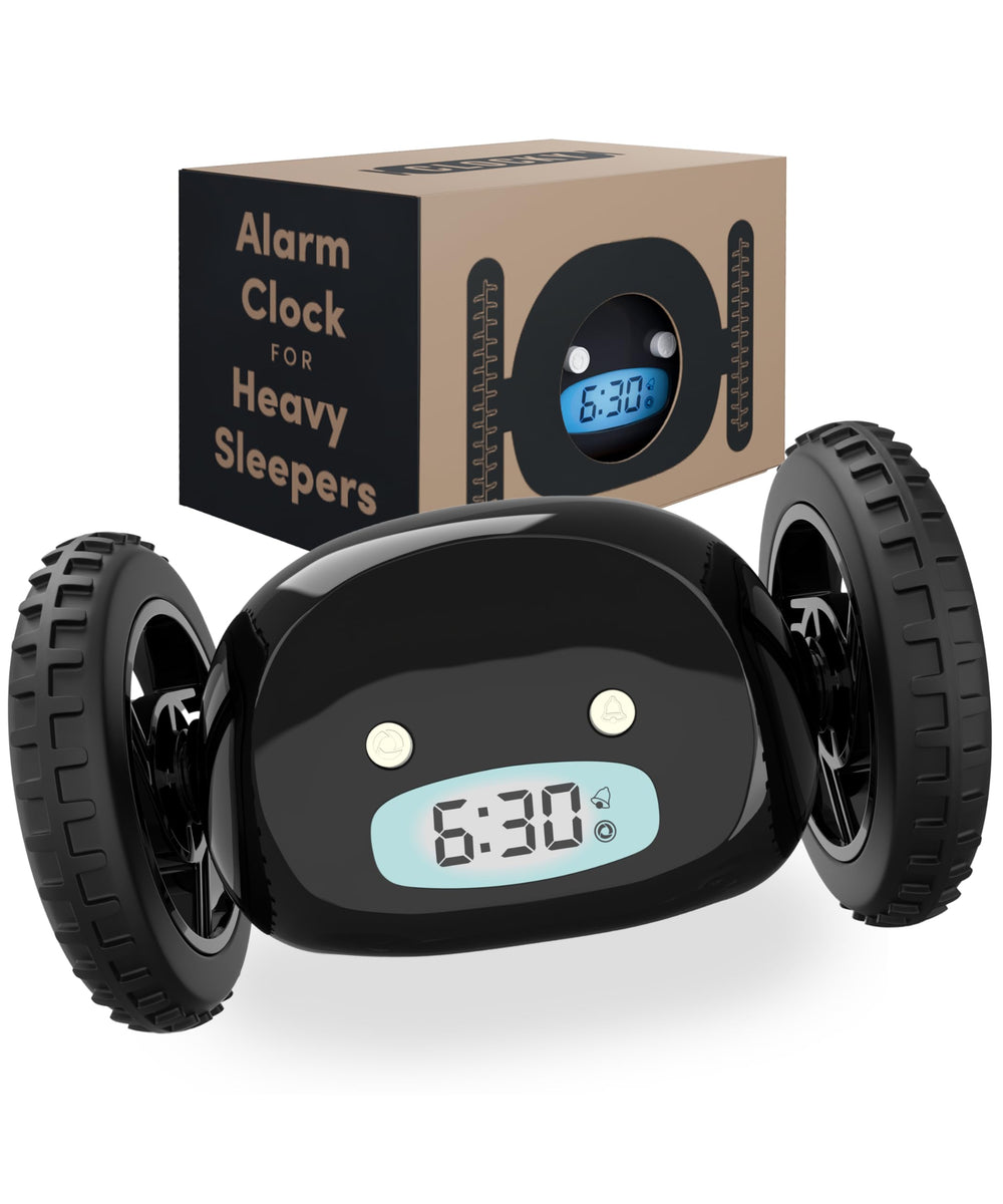 CLOCKY vue de face montrant l'écran lisible et une alarme puissante