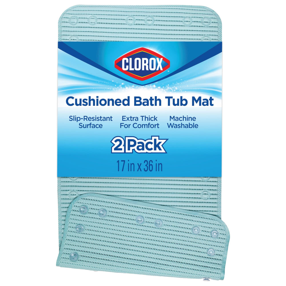 Duck Brand Clorox face du tapis montrant emballage et dimensions pratiques