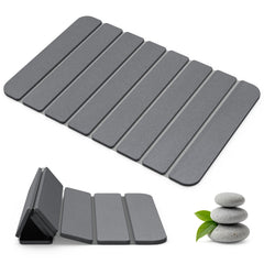 Closefriend tapis de bain face avant gris montrant design moderne et séchage rapide