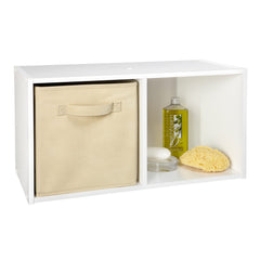 ClosetMaid étagère avec tiroirs en tissu cachant le désordre