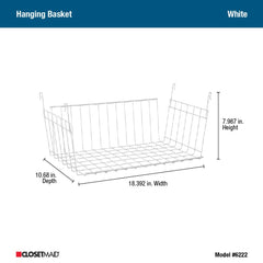 ClosetMaid panier à côté d'objets pour comparaison de taille et capacité visible