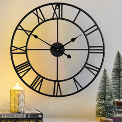 CLXEAST horloge murale face entière présentant design matte et grand diamètre