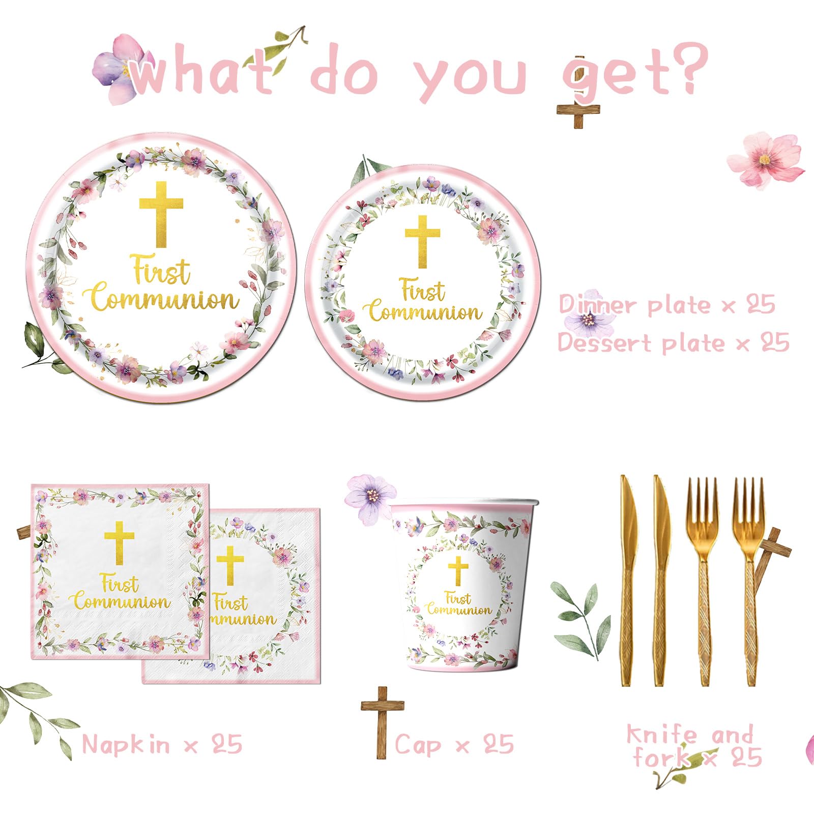CMUSKO gobelet papier motif communion, sécurité et esthétique pour enfants