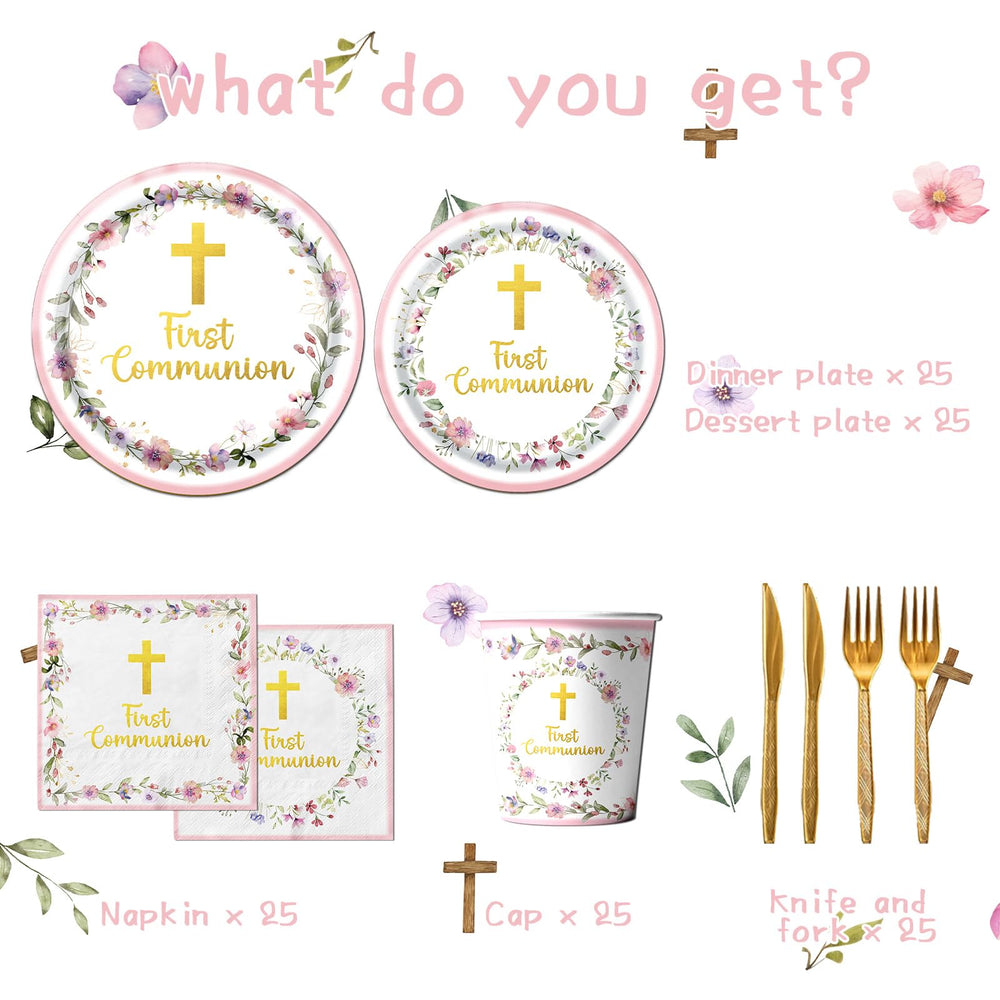 CMUSKO gobelet papier motif communion, sécurité et esthétique pour enfants