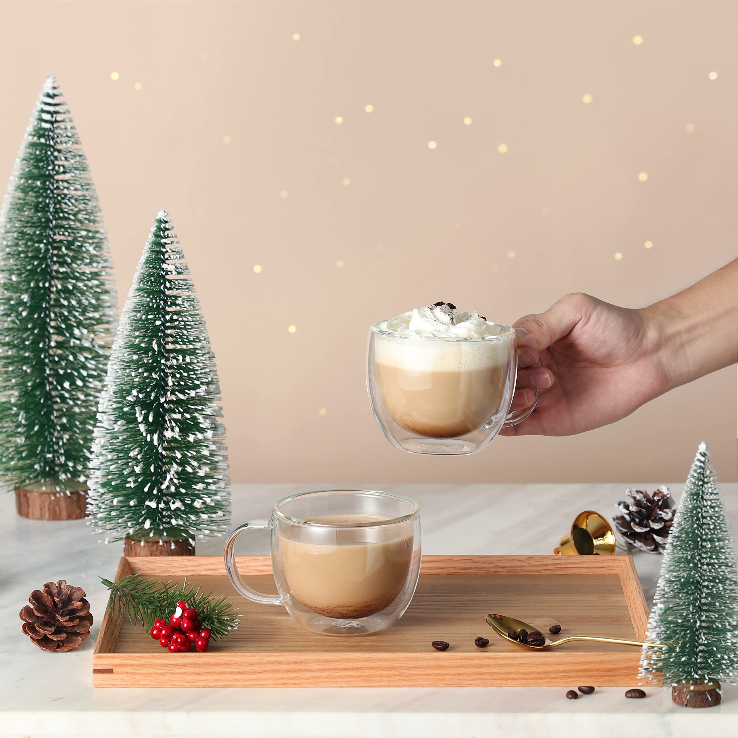 CNGLASS ensemble de 4 tasses en coffret idéal pour offrir
