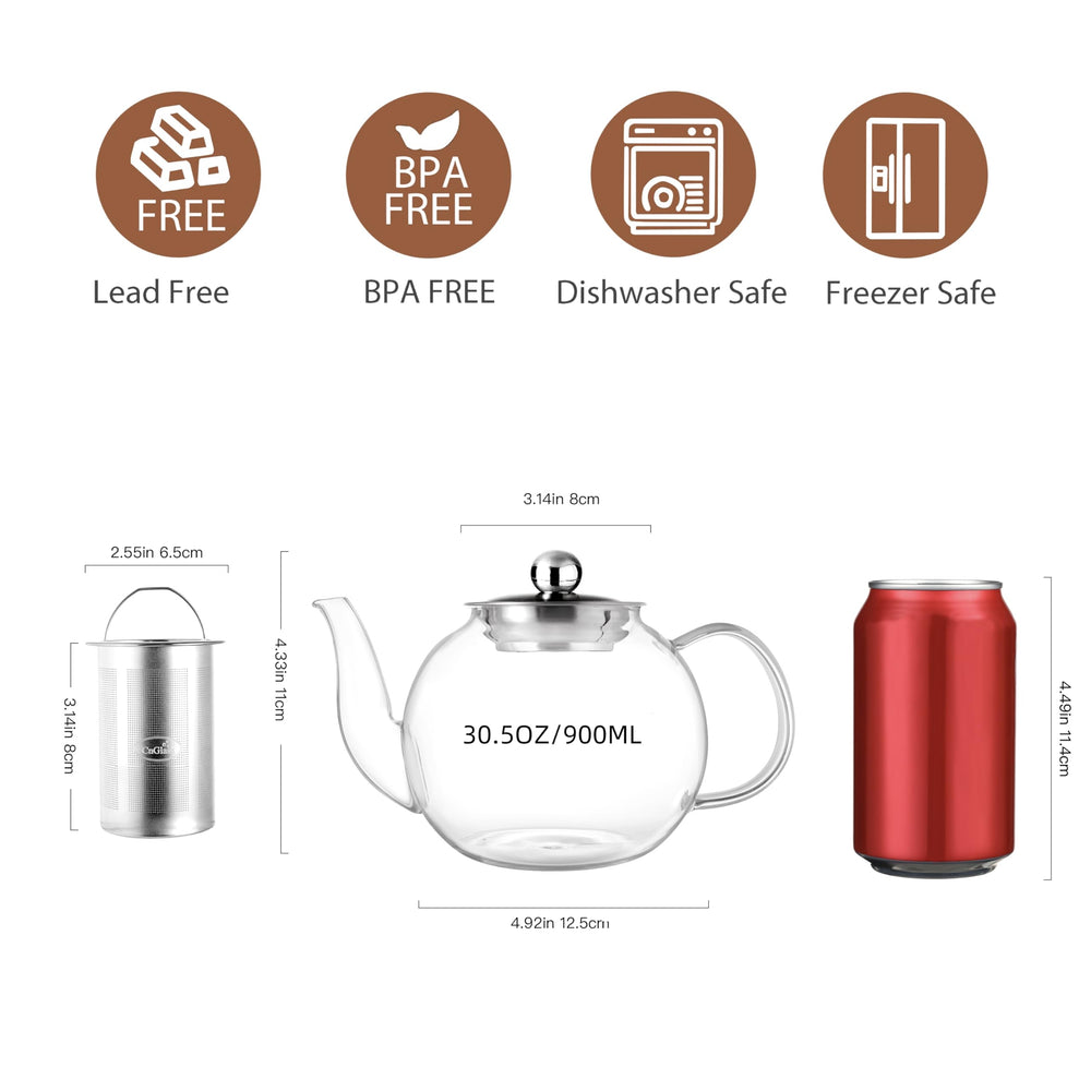 CNGLASS filtre inox 18/10 gros plan, rétention fine pour infusion propre