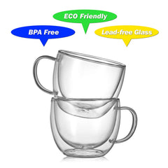 CNGLASS tasse remplie d'un latte mettant en valeur les couches