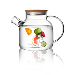 CNGLASS théière face entière transparente montrant infusion élégante