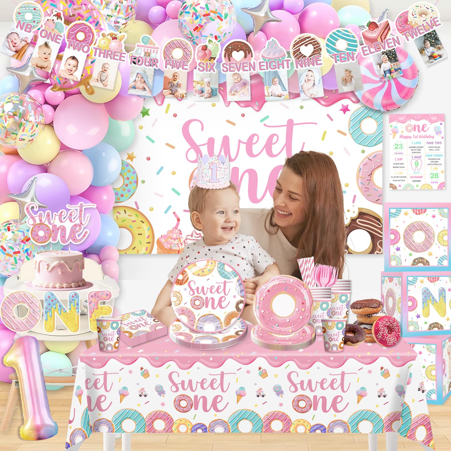 cocomigo cake topper et boîtes "One" présentés pour décoration gâteau soignée