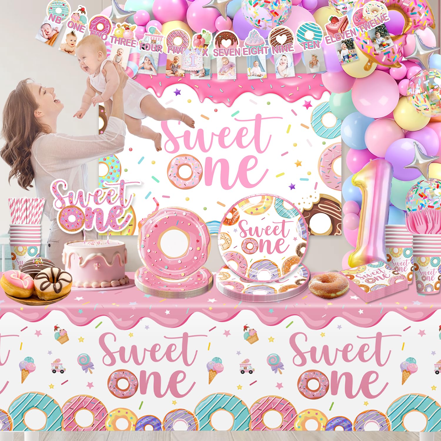 cocomigo mise en scène de la fête enfant avec décor donuts et ambiance festive