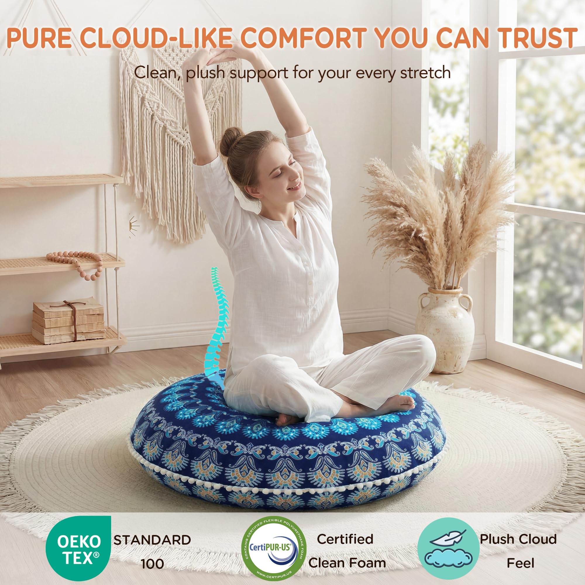 Codi coussin en usage méditation, assise stable et confortable