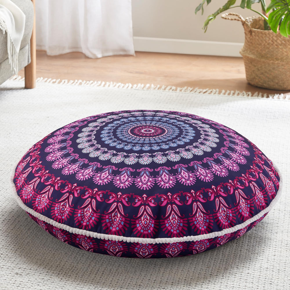 Codi pouf face avant montrant design mandala et élégance décorative