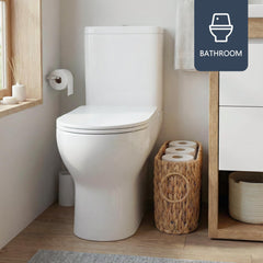 Coeusy panier placé entre WC et meuble, optimisation d'espace visible