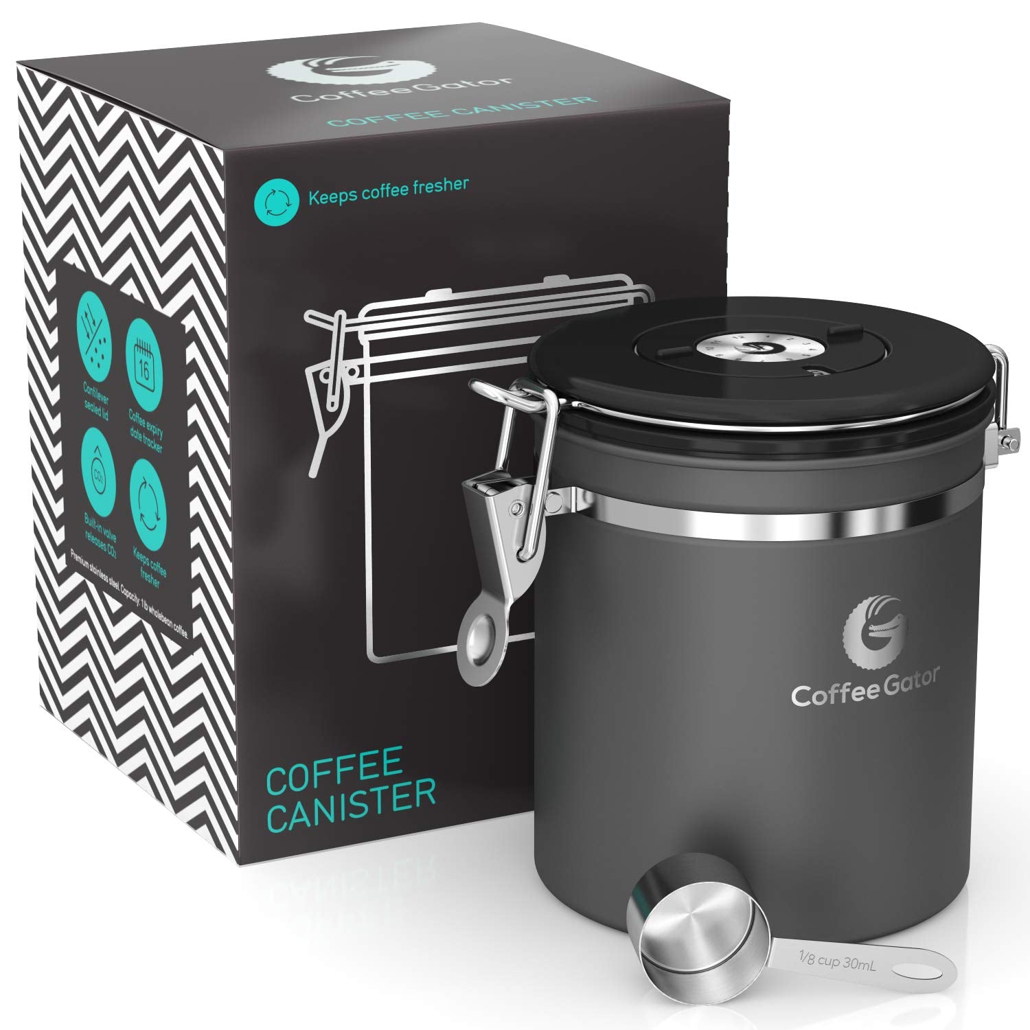 Coffee Gator grains à l'intérieur conserve arômes et fraîcheur