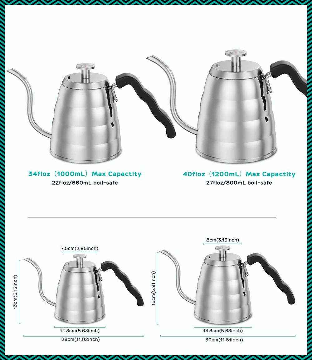 Coffee Gator thermomètre intégré affichant température pour infusion optimale