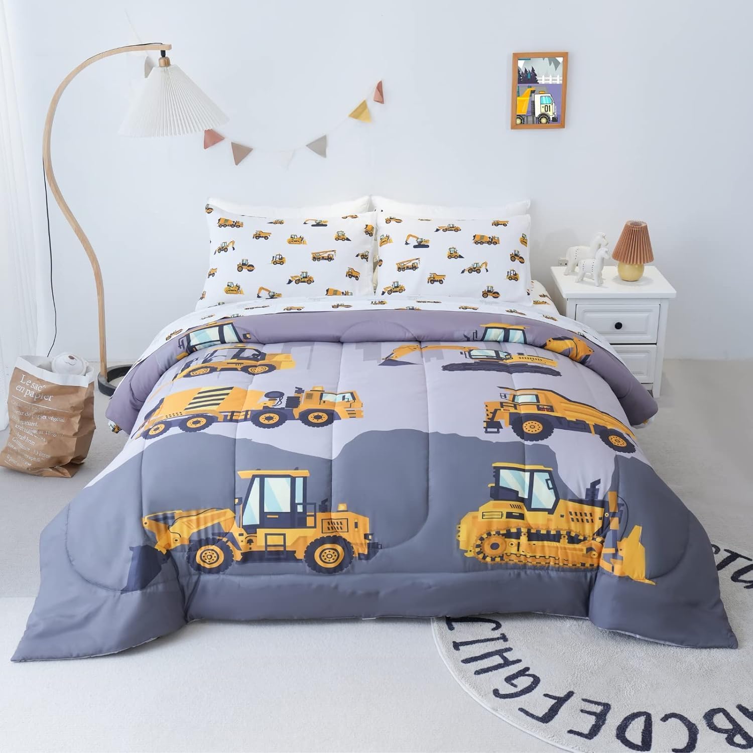 Cokouchyi couette full size montrant motif camion et confort visuel