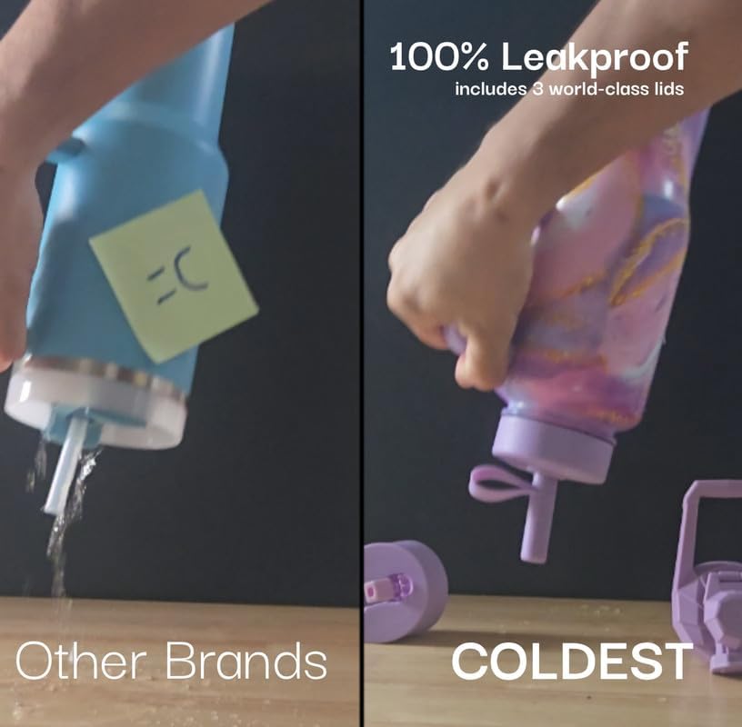 Coldest Tumbler trois bouchons présentés, Coldest pour usages variés
