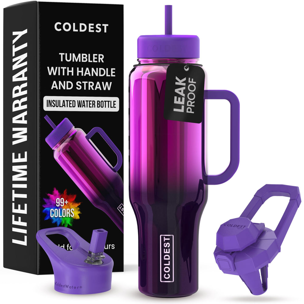Coldest Tumbler face avant Purple Nova montrant le design et la capacité