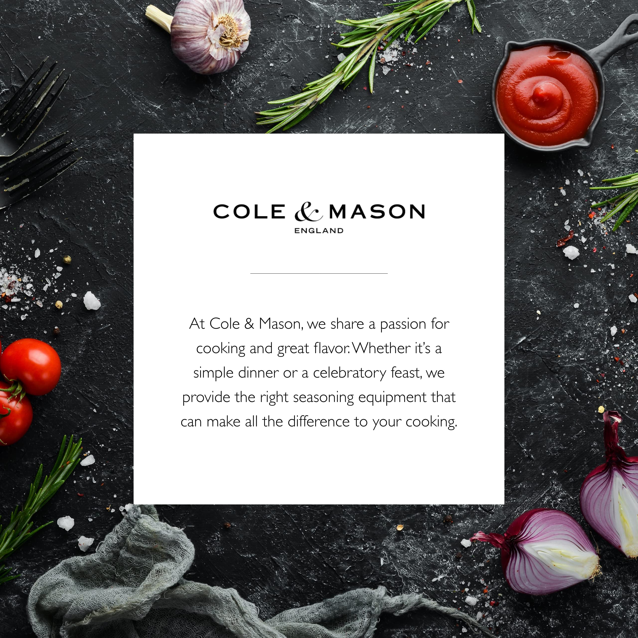 Cole & Mason mortier posé sur plan de travail style cuisine montrant intégration esthétique