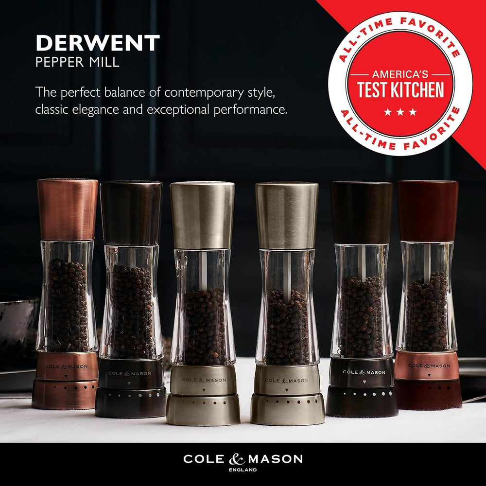 Cole & Mason corps transparent montrant niveau de poivre remplissage facile