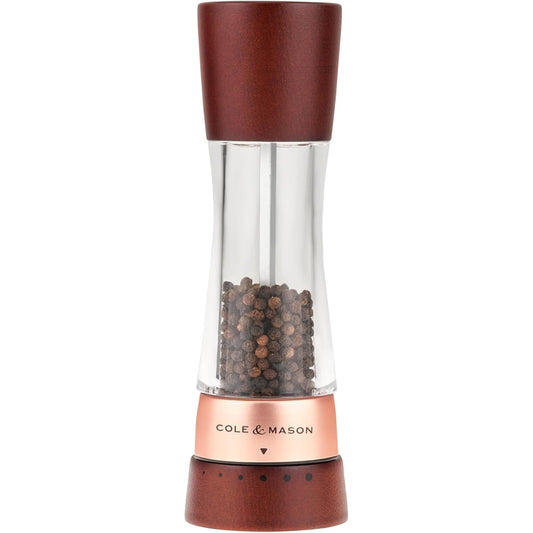 Cole & Mason moulin Derwent face avant élégant finition rose gold bénéfice esthétique