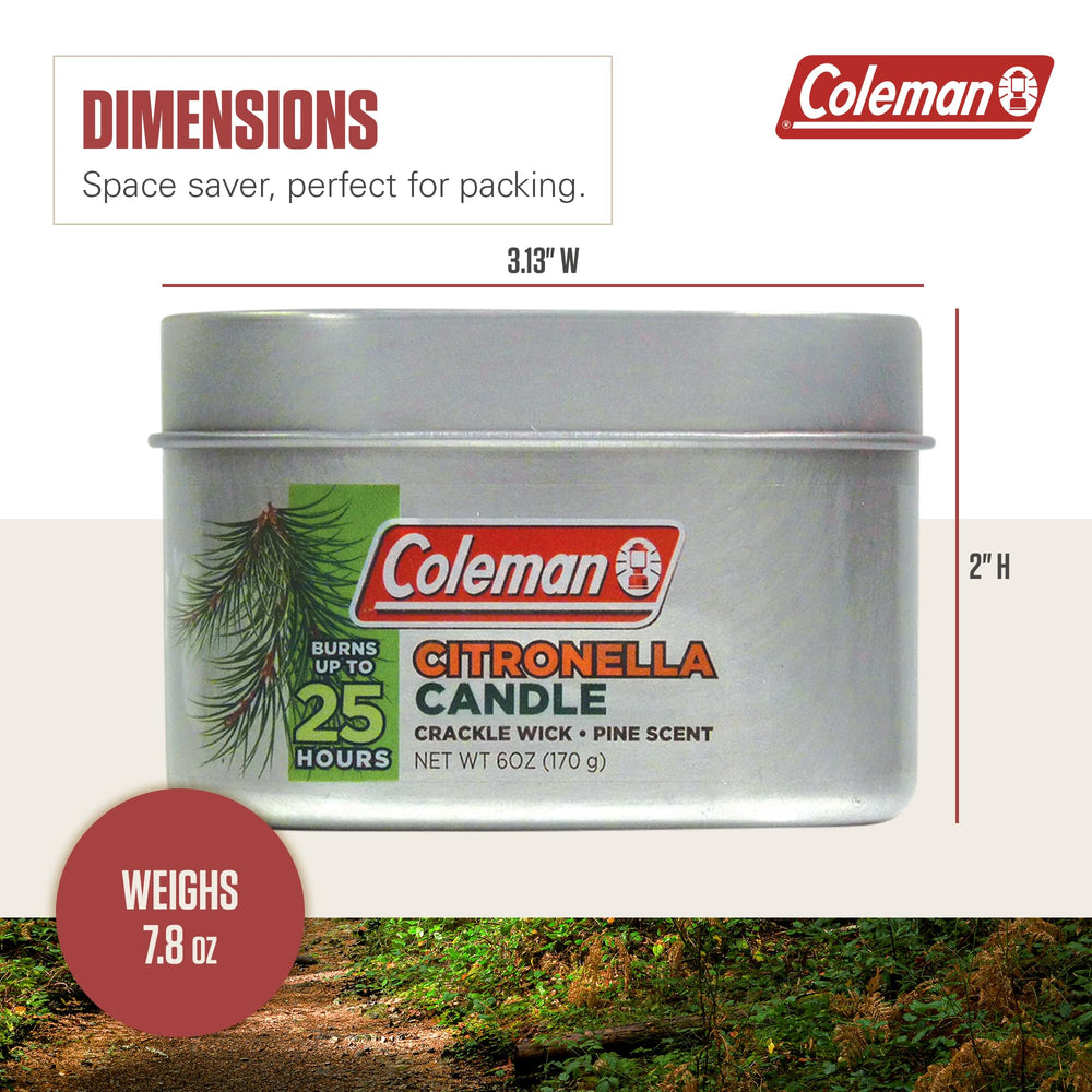 Coleman bougie tenue dans une main pour comparaison de taille et portabilité