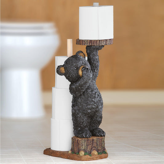 Collections Etc ourson gros plan texture résine effet bois durable