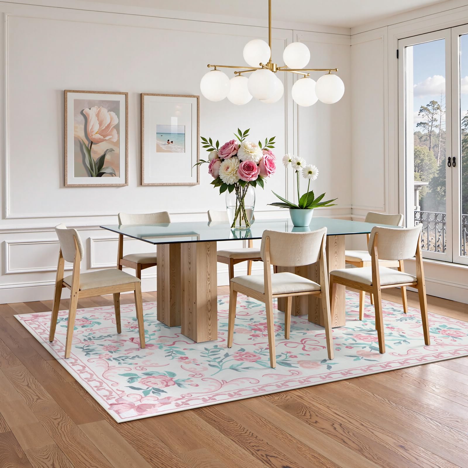 Collive tapis sous coin jeu près lit simple, crée espace confortable