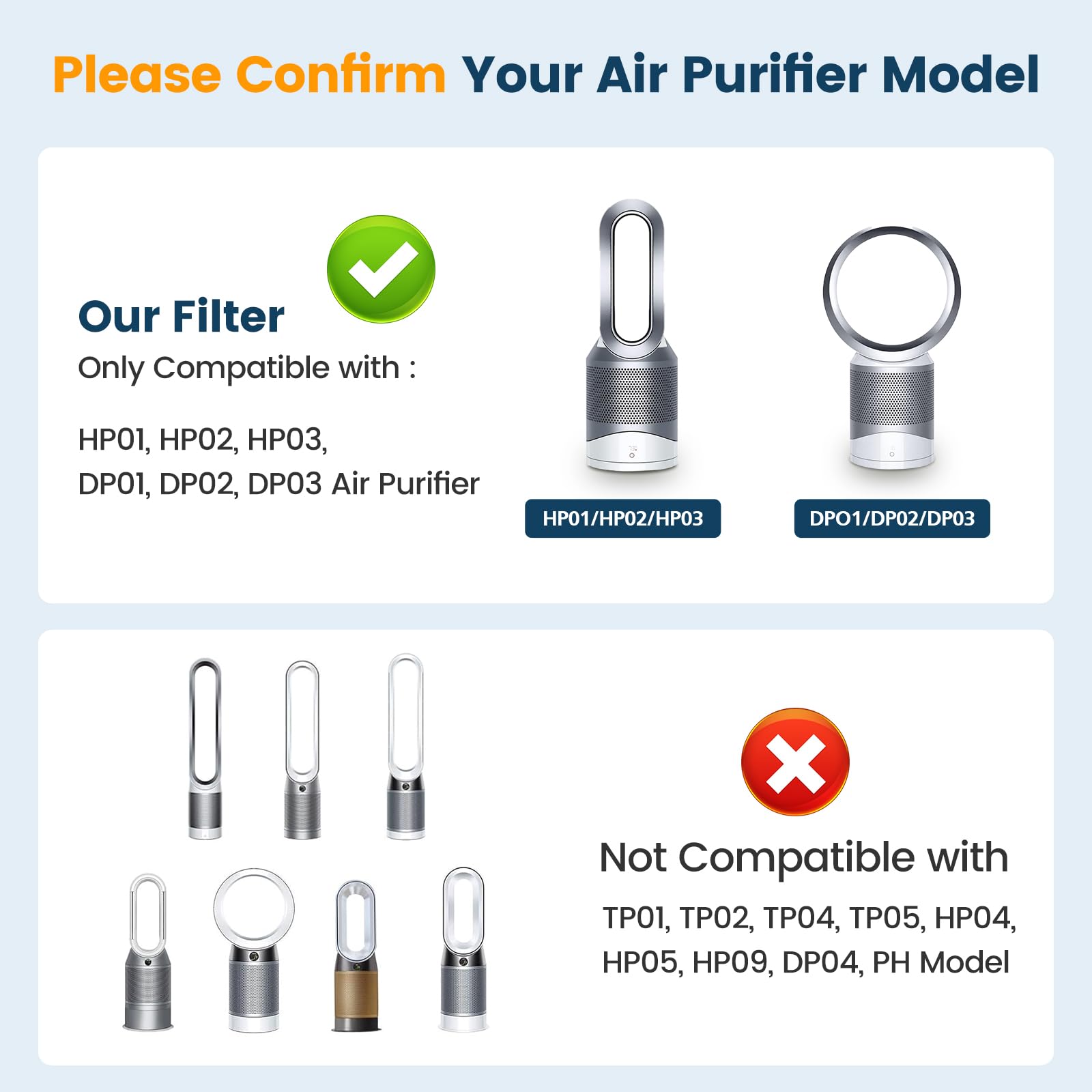 Colorfullife filtre inséré dans un purificateur Dyson, installation rapide et sûre