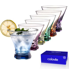 ColoVie pack avant montrant six verres colorés, idéal pour recevoir