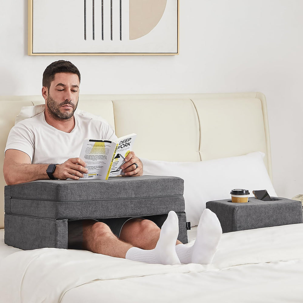 comehealthy coussin-table sur canapé utilisé pour lecture et détente ergonomique